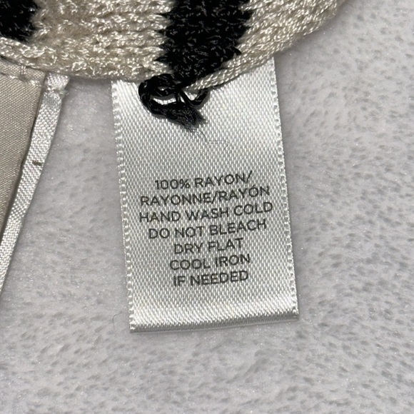 Loft Black/Cream Soft Striped Rayon Infinity Scarf - Picture 5 of 6